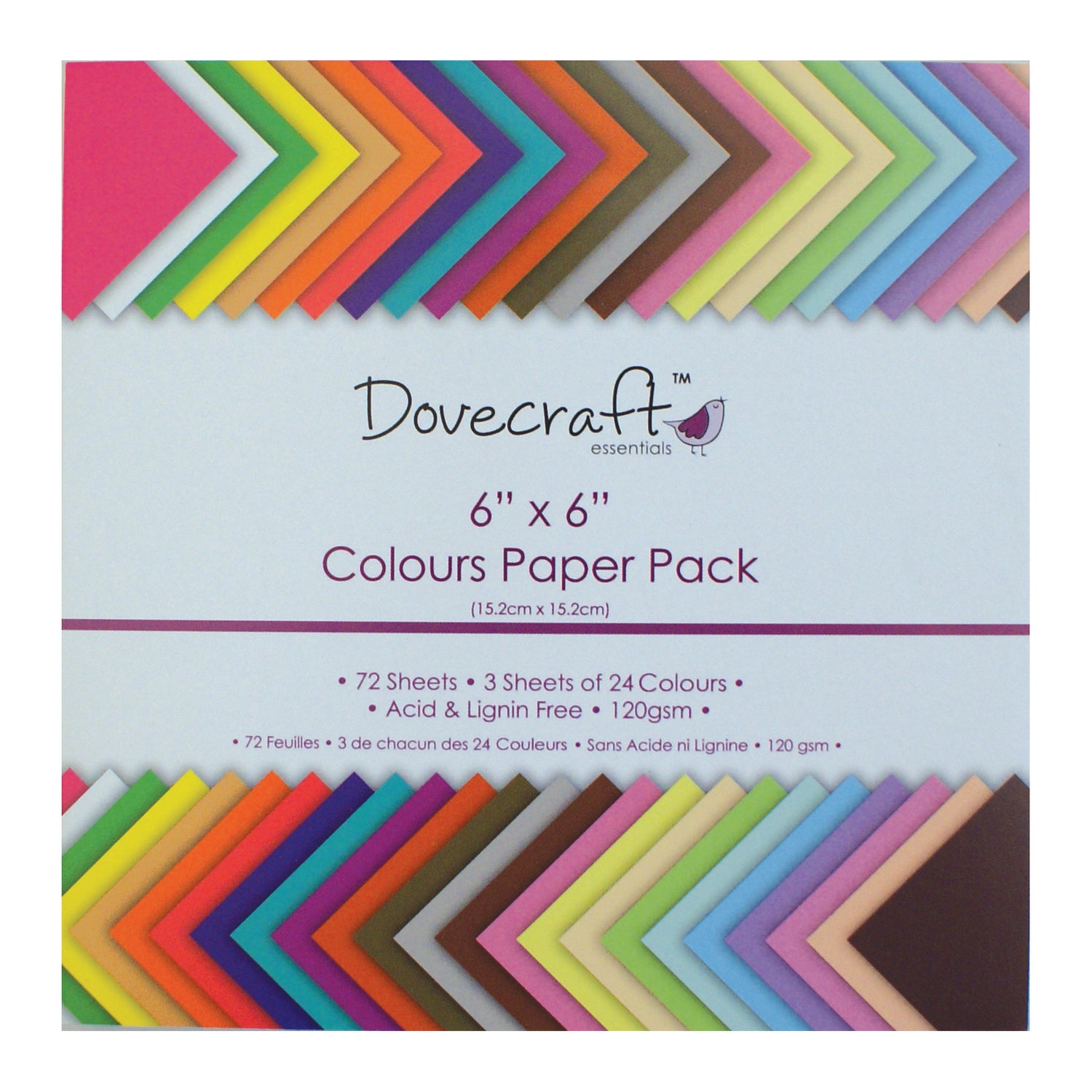 Dovecraft 6 x 6 colours paper pack