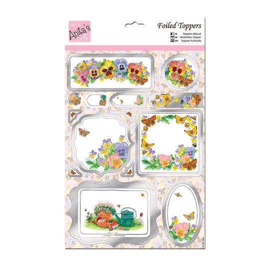 Anita's Foiled A4 card toppers - Spring Borders