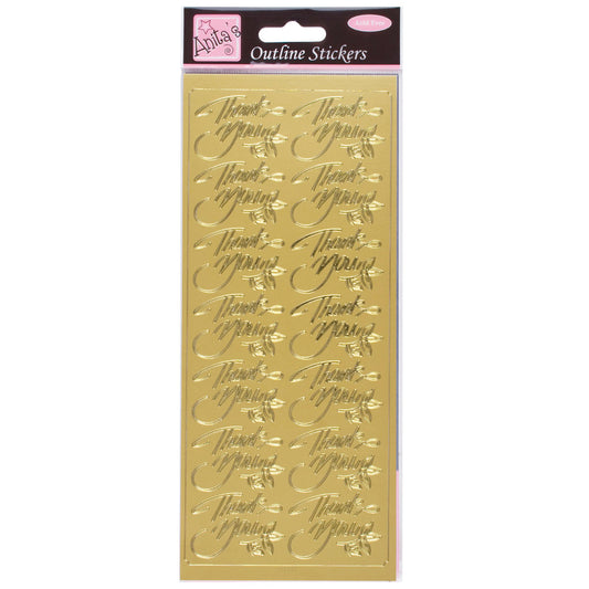 Anitas peel off outline stickers - Elegant Thank You Gold