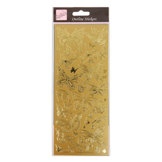 Anitas peel off outline stickers - Elegant Butterflies gold