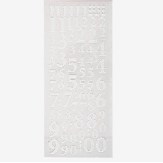 Glitterations craft stickers - Numbers white