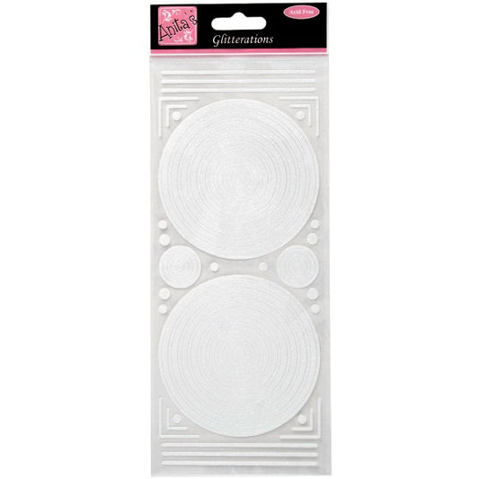 Glitterations craft stickers - Circle frames white