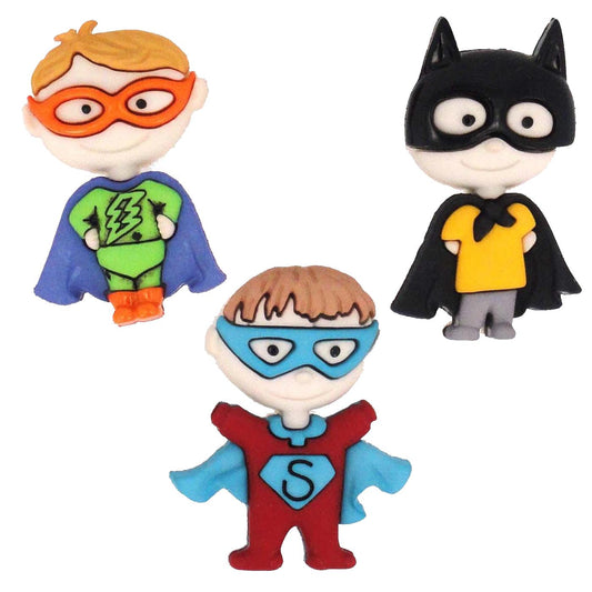 Dress it up craft buttons - Be my super hero