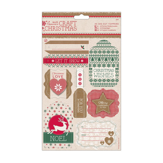 Papermania Craft Christmas Die-cut Sentiments & Toppers