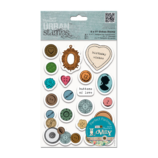 Papermania Sew Lovely urban stamps - Mixed buttons