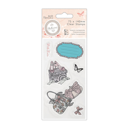 Papermania Bellisima Clear Stamp Set - Shoes and bag