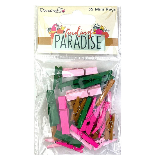 Dovecraft Finding Paradise mini wooden craft pegs