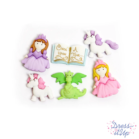 Dress it up craft buttons - Once upon a time