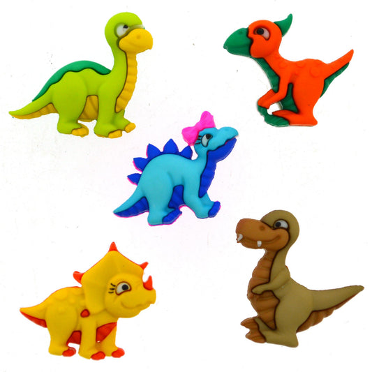 Dress it up craft buttons - Dino-mite