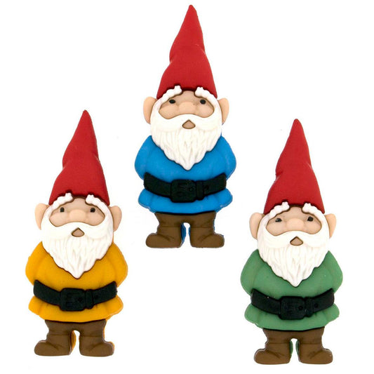Dress it up craft buttons - Garden gnomes