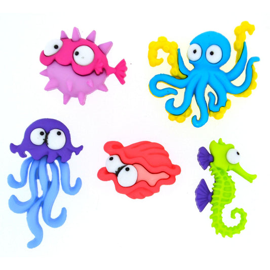 Dress it up craft buttons - Creatures of the sea