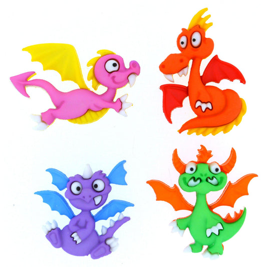 Dress it up craft buttons - Dragon tale