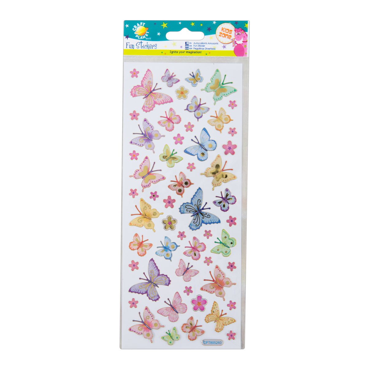 Craft Planet Fun Stickers - Butterflies & Flowers