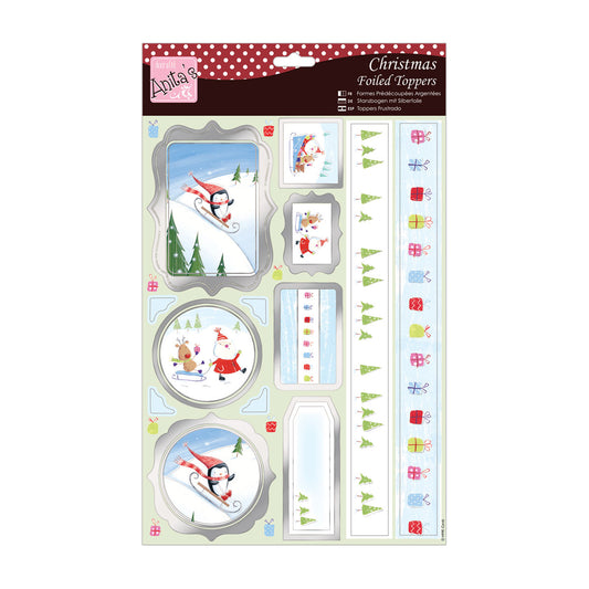 Anita's Foiled Festive A4 card toppers & paper - Santa Claus and Friends