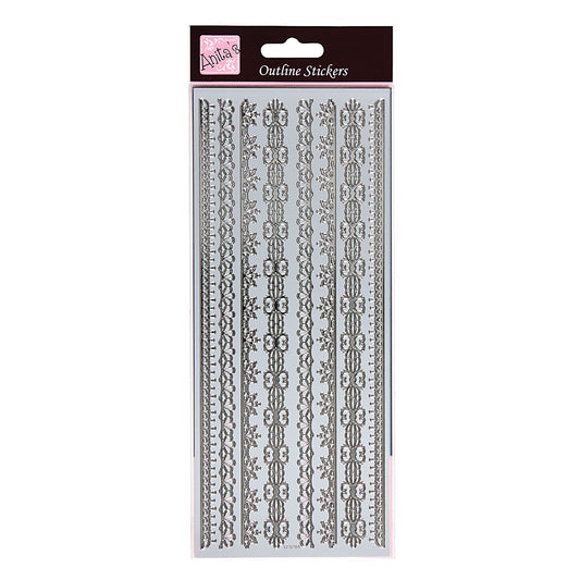 Anitas peel off outline stickers - Timeless borders silver