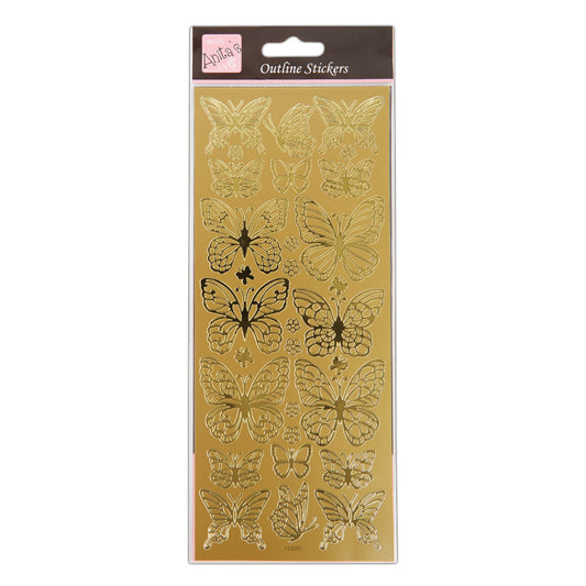 Anitas peel off outline stickers - Wistful Butterfly Wings gold