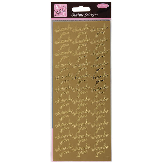 Anitas peel off outline stickers - Thank You repeated gold
