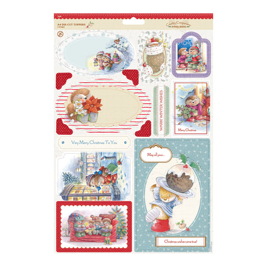 Country Companions A4 Christmas card toppers - Winter Wishes