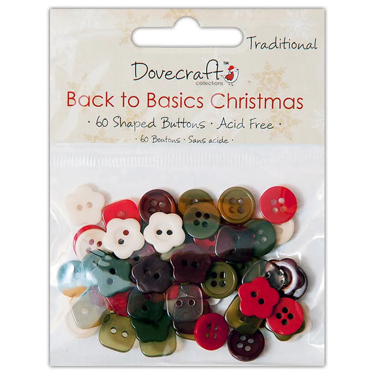 Dovecraft Back to Basics craft buttons - Christmas Traditional