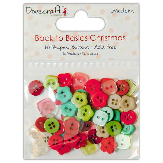 Dovecraft Back to Basics craft buttons - Christmas Modern