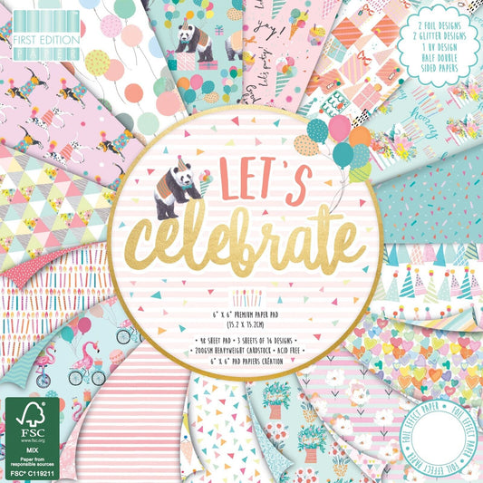 First Edition 6 x 6 paper pack - Let's celebrate