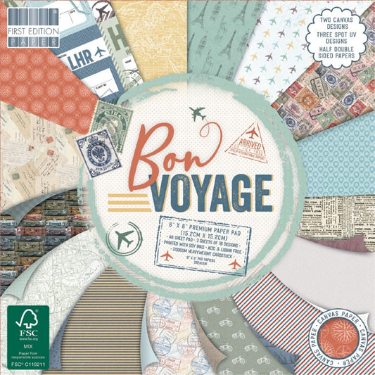 First Edition 6 x 6 paper pack - Bon Voyage