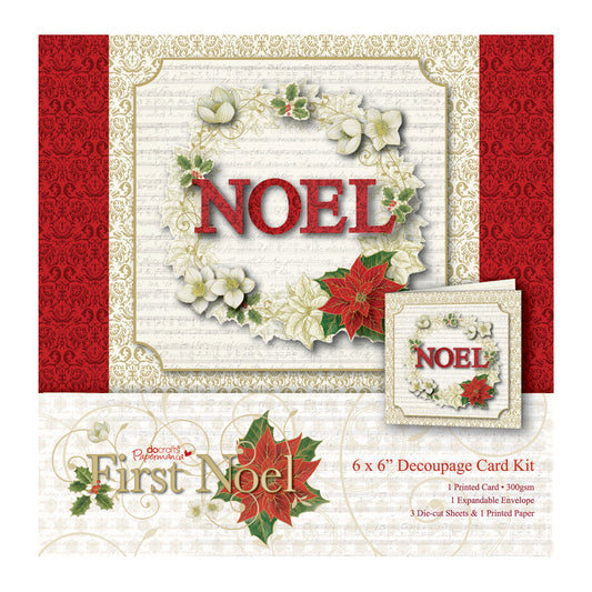 Papermania First Noel 6 x 6 decoupage Christmas card kit