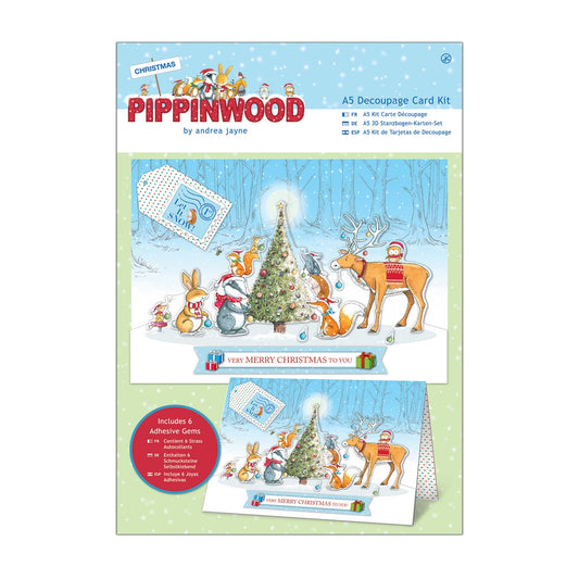 Pippinwood Christmas Tidings A5 decoupage card kit