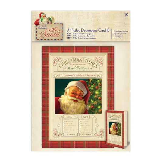 Letter to Santa A5 decoupage Christmas card kit