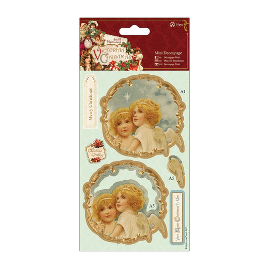 Victorian Christmas mini decoupage - Angels