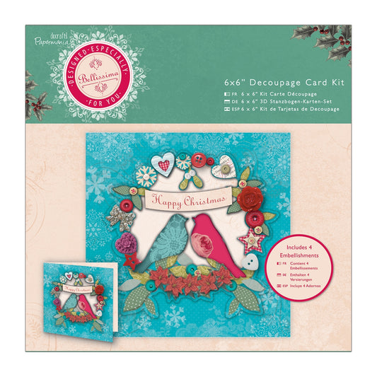 Bellissima 6 x 6 decoupage Christmas card kit