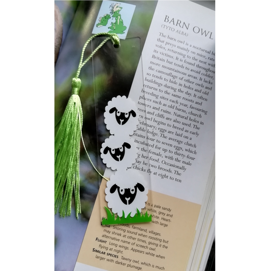 Sheep clear acrylic bookmark