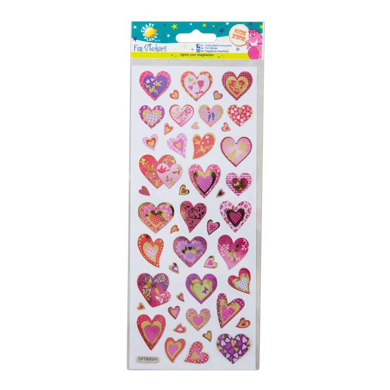Craft Planet Fun Stickers - Glitter Hearts