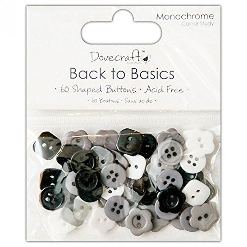 Dovecraft mini buttons - Back to Basics monochrome