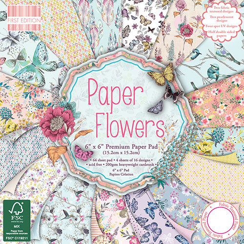 First Edition 6 x 6 paper pack - Paper Flowers
