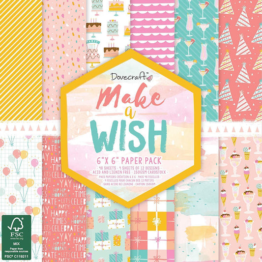 Dovecraft Make a wish 6 x 6 paper pack