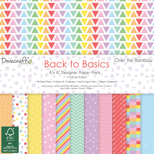 Dovecraft Back to Basics Over the rainbow 6 x 6 paper pack