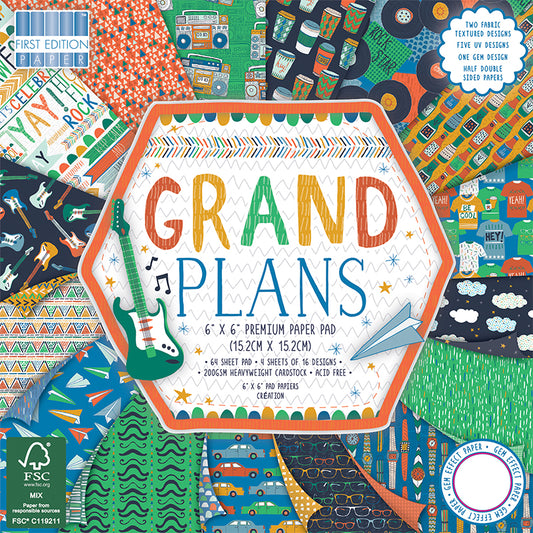 First Edition 6 x 6 paper pack - Grand Plans